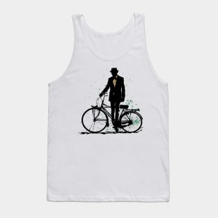 Vintage Style Man with Bicycle Tank Top